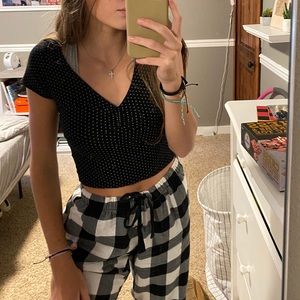 Black polkadot brandy shirt